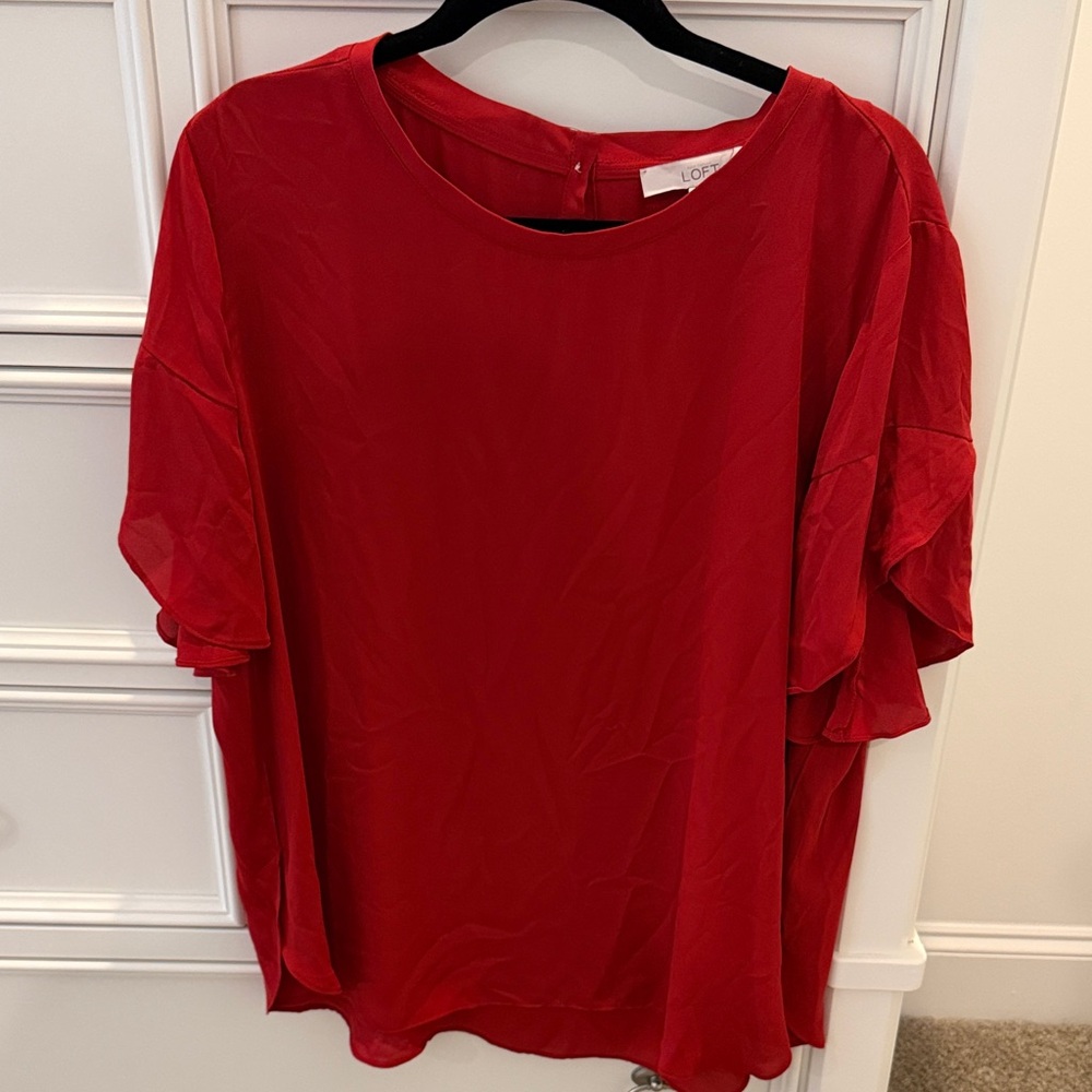 LOFT Vibrant Red Blouse